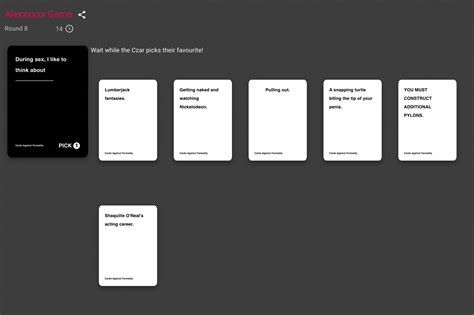card against formality.